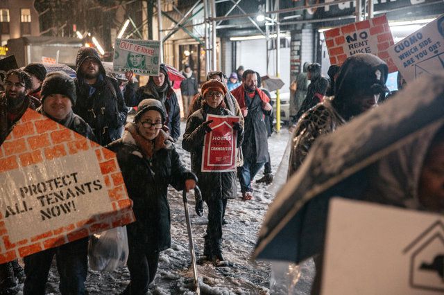 A protest in NYC in November demanding greater protections for tenants.